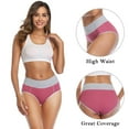thumbnail image 6 of wirarpa Women's Cotton Underwear High Waist Briefs Panties Full Coverage Underpants 5 Pack Sizes 5-10, 6 of 6