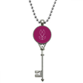 thumbnail image 1 of Line Flower Flower Pattern Pendant Vintage Necklace Silver Key Jewelry, 1 of 3