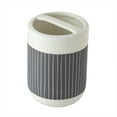 thumbnail image 3 of SKL Home Pinstripe Row Stoneware Toothbrush Holder, Gray, 3 of 7
