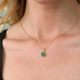thumbnail image 3 of Gem Stone King 2.50 Ct Oval Green Malachite 18K Yellow Gold Plated Silver Pendant with Chain, 3 of 4