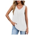 thumbnail image 2 of Chbgutlmr Womens Tank Tops Sleeveless V Neck Ruched Front T-Shirts Casual Loose Summer Comfy Plain Tee Tops, 2 of 6
