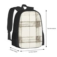 thumbnail image 2 of Large Capacity Backpack 16.5×12.5×5.5in Widened Shoulder Strap Design Main Bag Large Top Handle Belt Adjustable Shoulder Strap Ivory Checked Hand-Drawn Sketch_4, 2 of 8