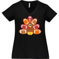 thumbnail image 3 of Inktastic Thanksgiving Cute Football Turkey Women's Plus Size V-Neck T-Shirt, 3 of 5