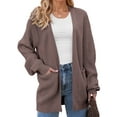 thumbnail image 3 of UVN Sweaters for Women Fall Winter Open Front Cardigans Long Sleeve Oversized Casual Soft Knit Outerwear Coats with Pockets, 3 of 9
