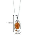 thumbnail image 2 of PEORA Genuine Baltic Amber Floating Solitaire Pendant Necklace for Women 925 Sterling Silver, Rich Cognac Color, Oval Shape, with 18 inch Chain, 2 of 2