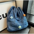 thumbnail image 5 of Kukuzhu Crochet Tote Bag Mesh Beach Bag Large Hobo Shoulder Bag Woven Handbag Fairy Aesthetic Knit Bag Y2k Crochet Beach Bag, 5 of 7