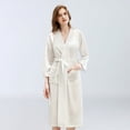 thumbnail image 1 of Cotton Waffle Robe，Couples Robes Long Kimono Bathrobe，Loungewear Dressing Gown Hotel Robe with Pockets, 1 of 5