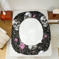 thumbnail image 5 of Manfei Hippie Sugar Skull Full Size Sheets, Pink Flower Bed Sheets, Happy Halloween Sheet Sets, Breathable Home Decor 4-Piece, 5 of 7