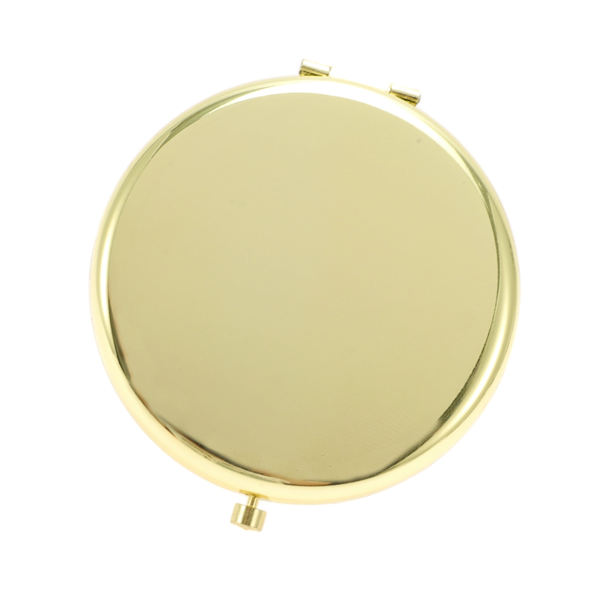 Unique Bargains 1Pc Simple Small Circle Makeup Mirror for Travel Vacation Gold Tone