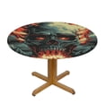 thumbnail image 3 of Orinice Skull Flame Mountain Round Table Cover Stain Resistant Washable Indoor Outdoor Tablecloth Kitchen Dining Wedding Parties 100% Polyester Fiber 42-46, 3 of 8