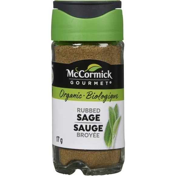 McCormick Gourmet, New Bottle, Premium Quality Natural Herbs & Spices, Organic Rubbed Sage, 17g