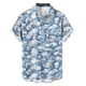 thumbnail image 4 of Blusa y camisa de manga corta con cuello vuelto para hombre, blusa informal de moda con cuello vuelto, blusa estampada de manga corta con botones, blusa de poliéster para hombre, 4 of 6