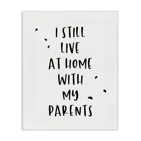 Stupell Industries Live with Parents Phrase Typography Painting Gallery Wrapped Canvas Art Print Wall Art, 16 x 20