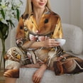 thumbnail image 6 of Lsque Modern Floral Guinea Pig Pattern Long Sleeve Pajama Set for Women - Soft 2-Piece Sleepwear and Loungewear Set with Pockets, Comfy Nightwear-Small, 6 of 7
