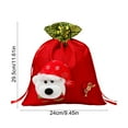thumbnail image 3 of cpengpj Christmas Gift Bags with Drawstring Closure, Large Fabric Santa Claus Snowman Design for Holiday Decorations, Tree and Tabletop Decor (24x29.5cm), 3 of 6