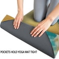 thumbnail image 3 of Teal and Gold Marble Abstract Waves Pattern Hot Yoga Mat Towel Non Slip for Hot Yoga - Quick-Drying Yoga Mat Cover with 4 Corner Pockets with Travel Bag - Hot Yoga Towel Non Slip 74"x26", 3 of 6