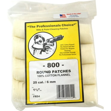 The Professionals Choice Flannel Round Cleaning Patches 25 Cal / 6mm 800 pack