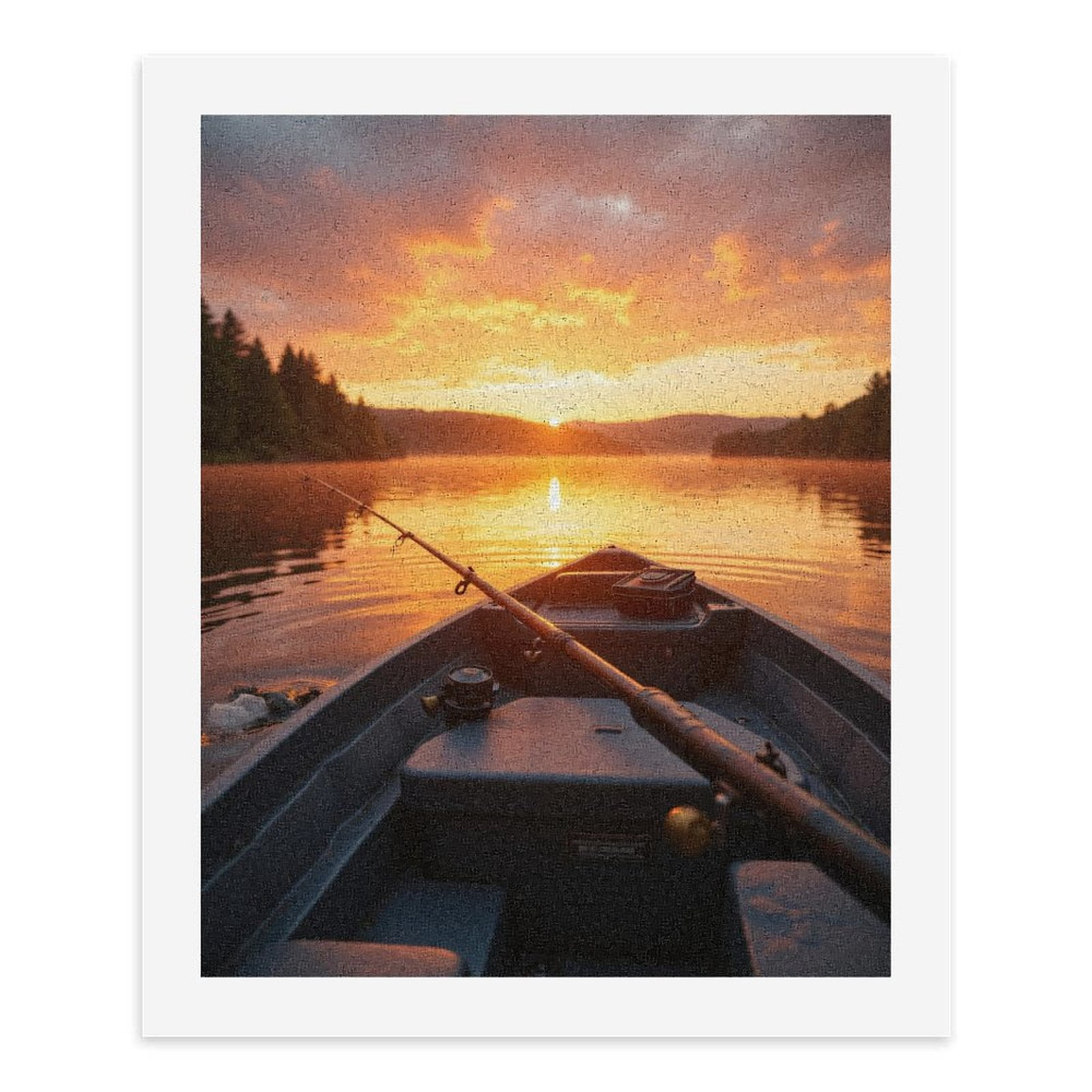 Paint by Numbers Kit for Adults, Sunset Fishing Tranquility Scene Paint by Numbers, Easy Paint by Numbers Kit for Adults Beginner, DIY Adult Paint by Number Kits on Canvas, 12x16in Home Decor