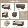 thumbnail image 6 of AECOJOY 6 Pieces Outdoor Furniture Set , Patio Rattan Wicker Sectional Sofa Conversation Set, Beige, 6 of 9