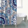 thumbnail image 5 of Extra Long Boho Shower Curtain 72x84 Inches - Vintage Floral & Tropical Leaves Pattern, Waterproof Bohemian Bathroom Decor with 12 Hooks, Tribal Rustic Style, 5 of 5