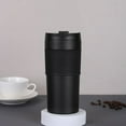 thumbnail image 6 of Spill Proof Travel Coffee Mug Reusable Seal Lid French Press Coffee Cups Vacumm Insulated Double Walled Tea Press Tumbler School (Black), 6 of 7