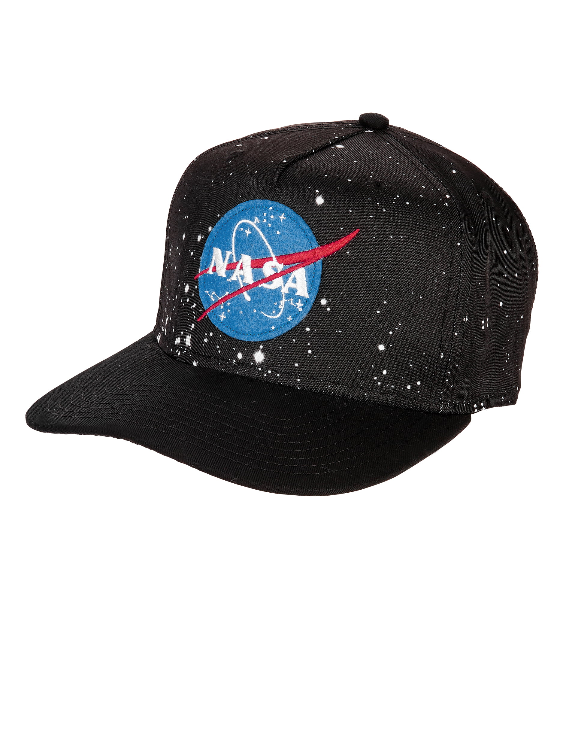 NASA Snapback Cap Hat Black 