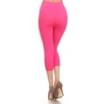 thumbnail image 5 of COUVER Women Seamless Stretch Capri Leggings, Fuchsia, One Size, 5 of 8