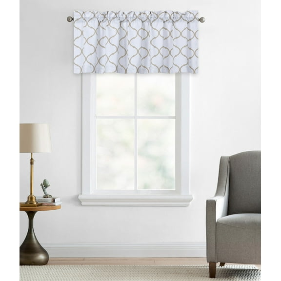 Regal Home Collections Oversized Shabby Lattice Trellis Rod Pocket Window Valances - Taupe