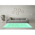 thumbnail image 3 of Ahgly Company Indoor Square Oriental Turquoise Blue Traditional Area Rugs, 3' Square, 3 of 4