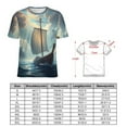 thumbnail image 2 of Sailboat T-Shirt O Neck Oversize T-Shirts Short Sleeve Classic Tees Women Summer Graphic Tops, 2 of 5