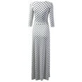 thumbnail image 3 of Doublju Women's 3/4 Sleeve Wrap Front Maxi Dress with Tie Waist, 3 of 4