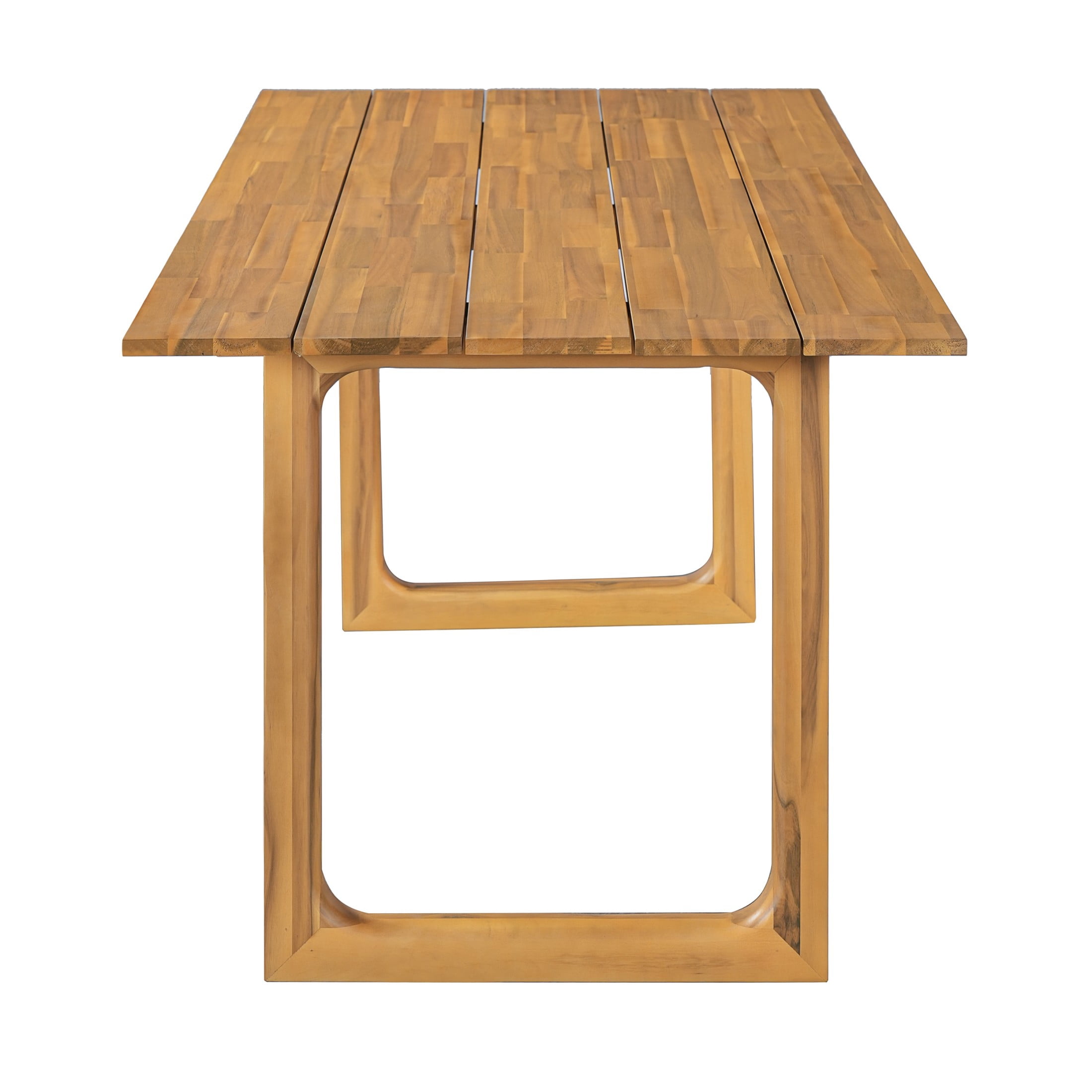 Christopher Knight Home Outdoor Dining Table, Solid Acacia Wood Slatted Patio Table, Teak Finish