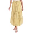 thumbnail image 2 of Women's High Waist Long Skirt Elastic Waisted Drawstring A-Line Swing Skirt Ruffle Solid Maxi Skirt S-2XL, 2 of 8