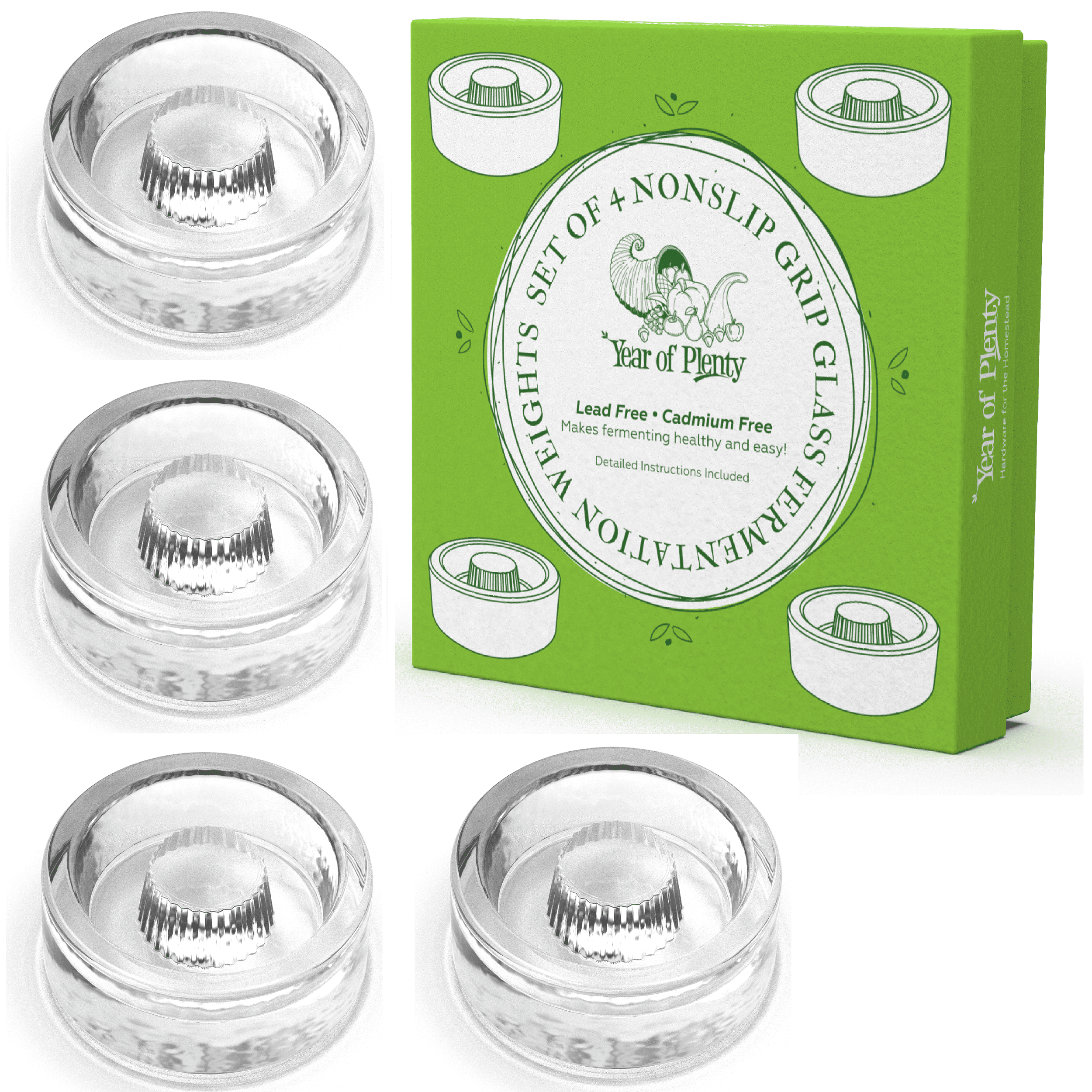 For Small Batch Sauerkraut 3-Pack suitable for ANY Wide Mouth Mason Jars Pickles or Other Fermented Foods Fermenting TMKEFFC Fermentation Weights with Grooved Handles and Wavy Grain Dot