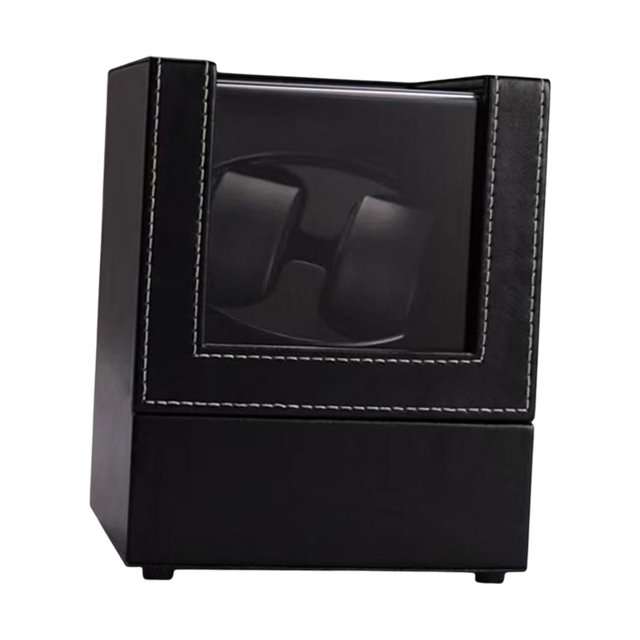 KLKCMS Automatic Watch Winder PU Leather Single Winding Box Display USB Organizer Watch B