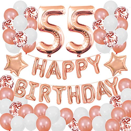 50 & FABULOUS Rose Gold Silver 3d Letters 16" Balloons Birthday Banner Garland 