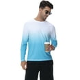 thumbnail image 6 of Weilanxin Long Sleeve Swim Shirts for Men Sun Protection Shirt Running Rashguard UPF 50+ UV Swimwear Athletic Workout White Gradient Sky Blue Size 2XL, 6 of 8