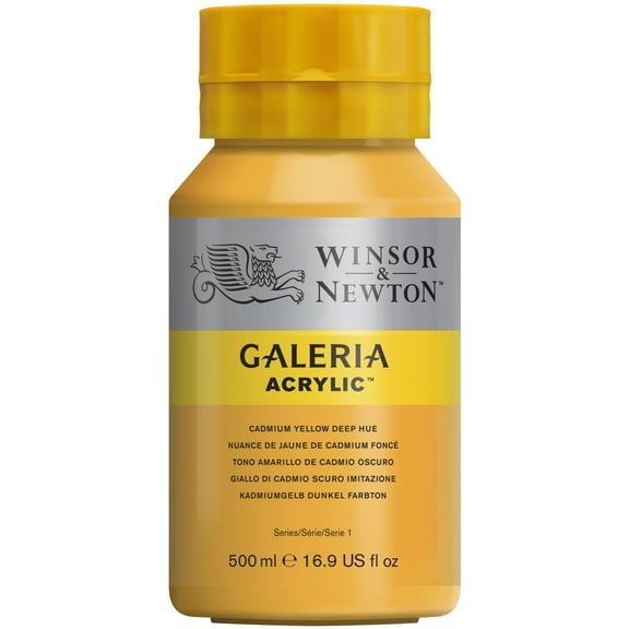 Winsor & Newton Galeria Acrylic, 500ml Squeeze Bottle, Cadmium Yellow Deep Hue