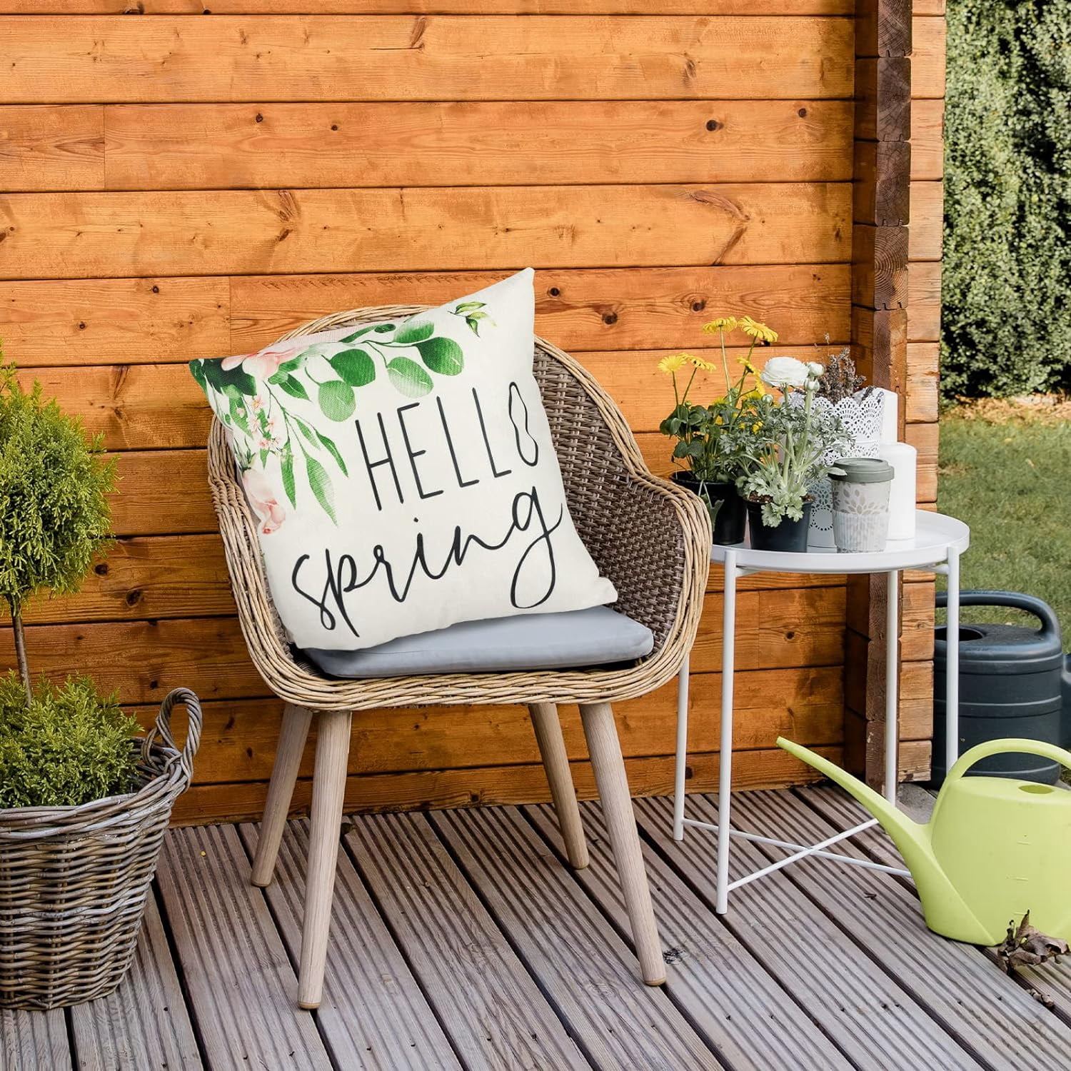 Spring Garden Pillow Covers (Set Of 4) – 20x20 Linen, Farmhouse Style, Hidden Zipper - View #10