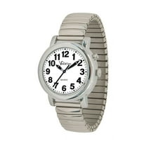 Womens Chrome Talking Watch - Stainless Steel Expansion