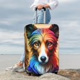 thumbnail image 5 of Cauagu Colorful Art Dog Print Travel Luggage Cover,Travel Dust-proof Suitcase Cover Softside Suitcase Protector for 18-32inch,Not Included Suitcase, 5 of 8