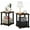 Amber Pine/Black, variant on SIMPLISTIC Side Table Set of 2, 2-Tier End Table, Nightstand, Night Stand, Bedside Table, Easy Assembly, for Living Room, Bedroom, Espresso