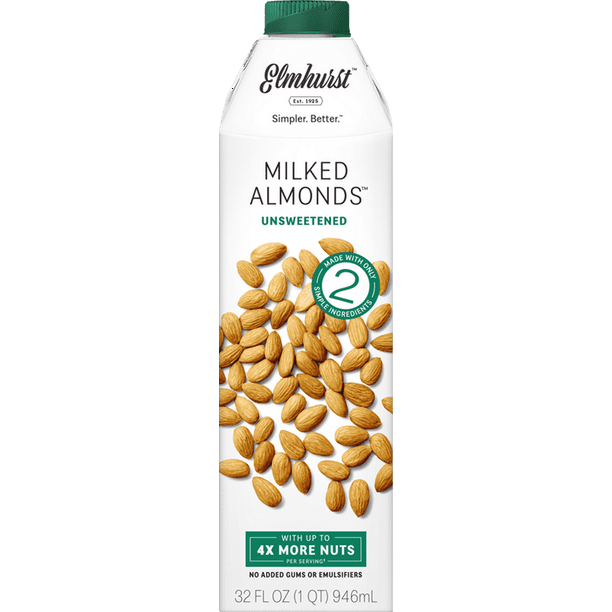 Elmhurst 1925 Unsweetened Almond Milk, 32 Ounce (Pack Of 6) Walmart