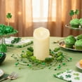 thumbnail image 7 of St. Patrick's Day Clover Candle Holder Centerpiece - Festive Table Decor with Berry Accents for Holiday Dinner Party, Spring Themed Home Decoration for Mantel Shelf Display, 7 of 7