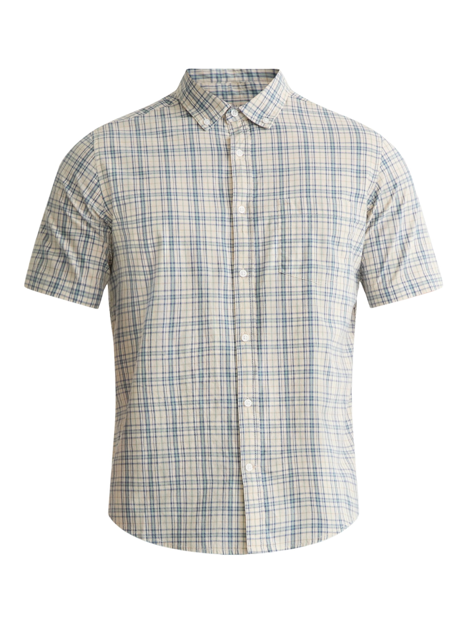 George Men's & Big Men's Classic Fit Short Sleeve Button-Up Poplin Shirt, Sizes S-3XL