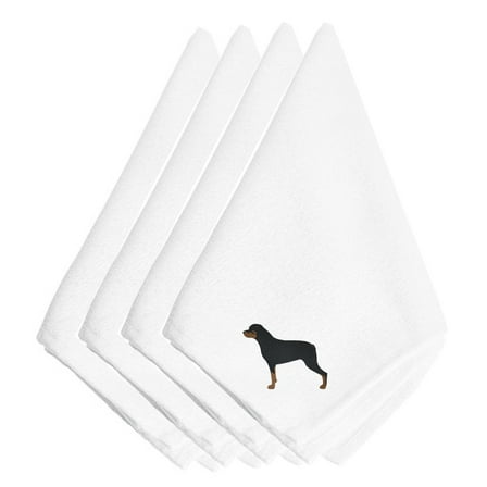 Carolines Treasures BB3466NPKE Rottweiler Embroidered Napkins Set of 4 20 x 20 multicolor