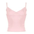 thumbnail image 6 of Women Padded Lace Double Lined Tank Tops V Neck Summer Going Out Top Pink S, 6 of 8