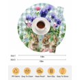 thumbnail image 6 of 15 Inch Round Placemats Set of 4, Spring Easter Non Slip Heat Insulation PP Table Mats, Purple Floral Summer Botanical Teal Plaid Washable Place Mats for Kitchen Dining Party Table Decor, 6 of 7