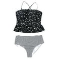 thumbnail image 3 of Floral Print Women 2 Pieces Swimsuit Set Spaghetti Strap High Waist Ruffle Tankini, 3 of 5