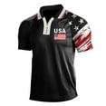 thumbnail image 3 of Zhden Mens Shirts Polo Shirts for Men American Flag Patriotic Shirt 4th of July USA Flag T-Shirt Independence Day Shirts（Black,S）, 3 of 4